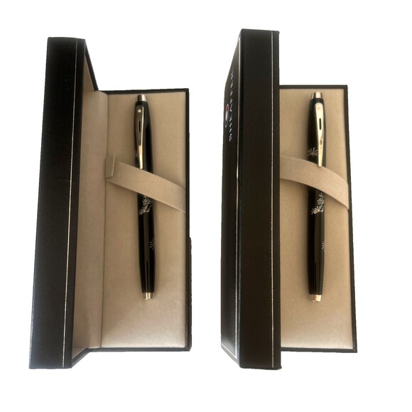 Sheaffer 100 Friends of Winter - Pine Black Laquer Ballpoint Pen LOT 2 Pens New - Picture 9 of 9